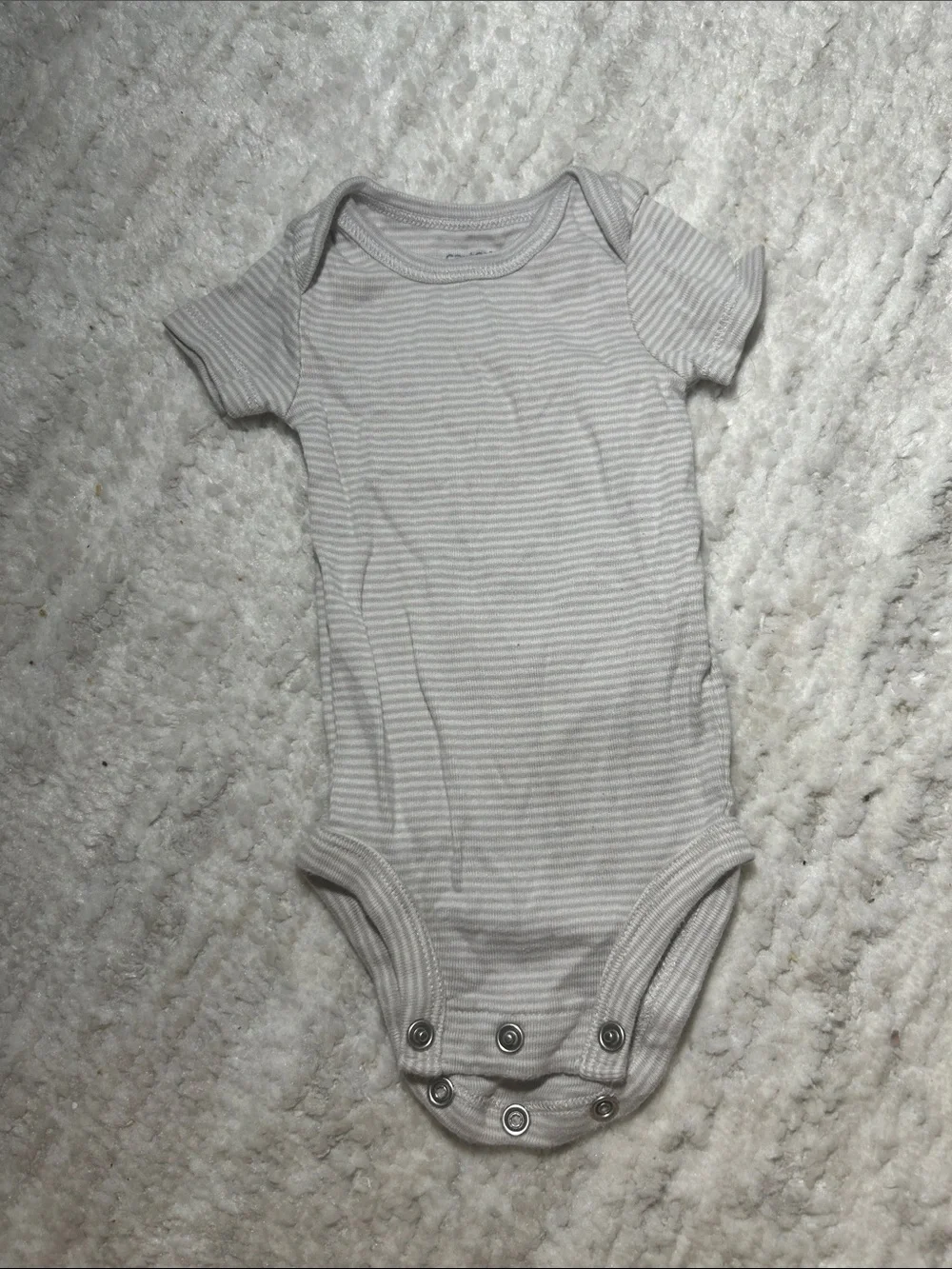 Carter's Soft Gray & White Striped Baby One-Piece